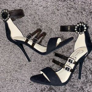 black strappy heels!